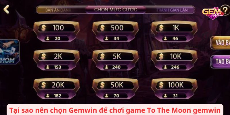 Tại sao nên chọn Gemwin để chơi game To The Moon gemwin